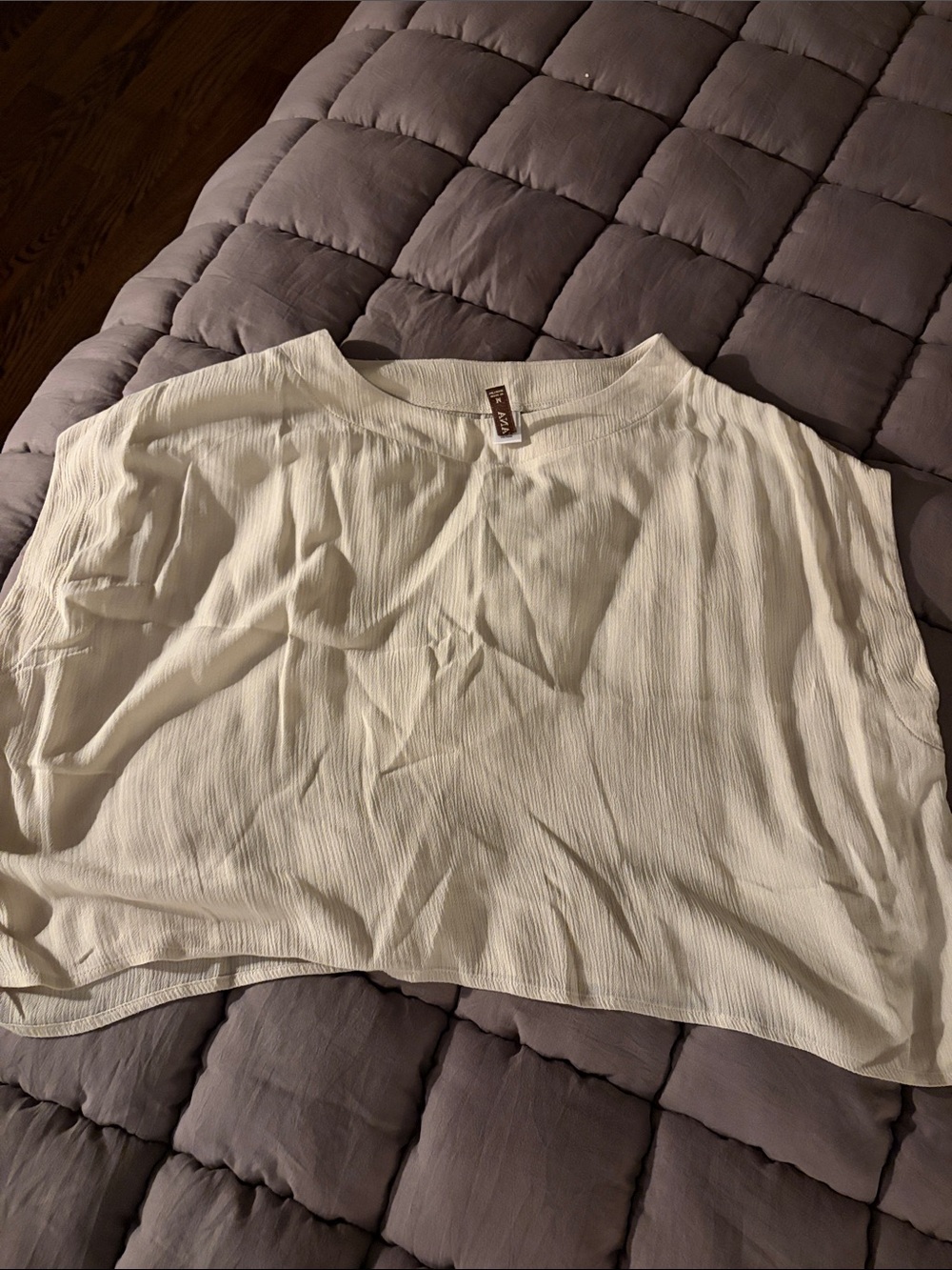 Cream Lightweight Women’s Blouse - Casual Scoop Neck